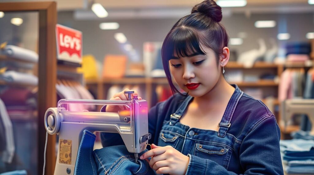 【568】テーラーショップが併設された店舗でのみ裾上げサービスが利用できる