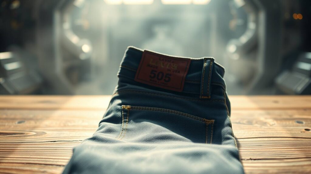 Made in USAリーバイス505はコーンミルズ社のデニム生地を使用している